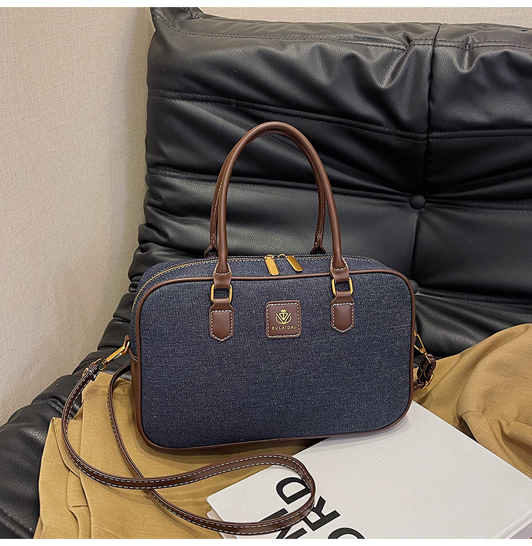 Brady retro jeans bolso de bolos de mano para mujeres 2024 nuevo cross-border color alto sensación mochila