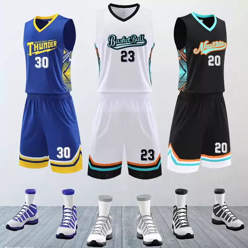 批发夏季男女比赛运动训练球衣 速干成人大学儿童套装定制篮球服