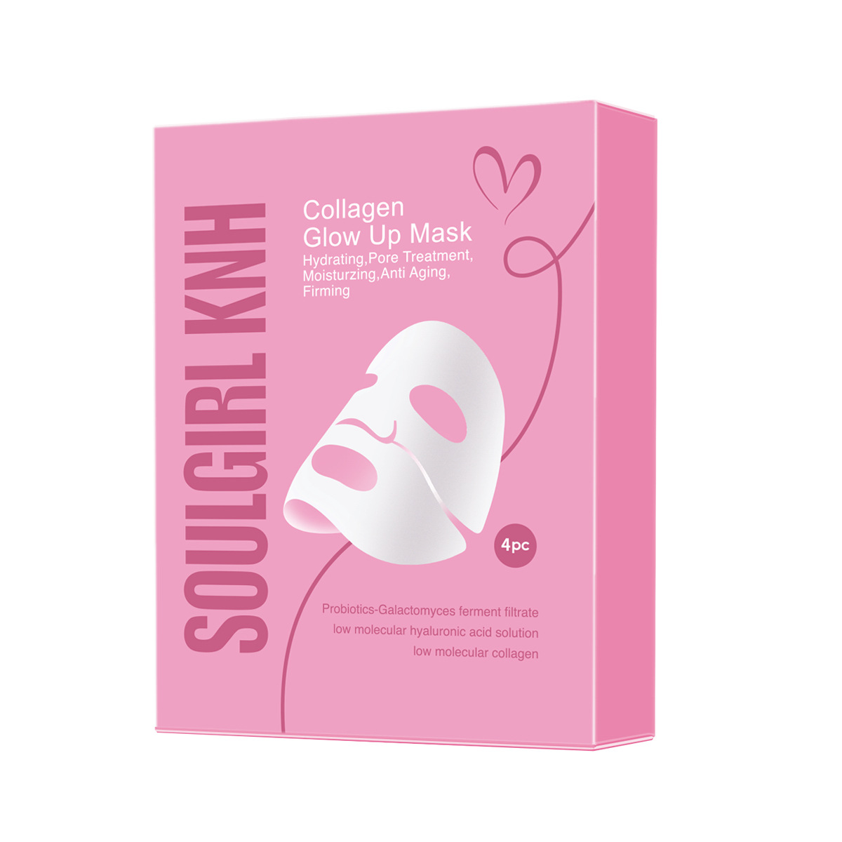 Cross-Border New Product Collagen Glow up Mask 2.0 Quasi-Biological Collagen Mask Tightens the Skin