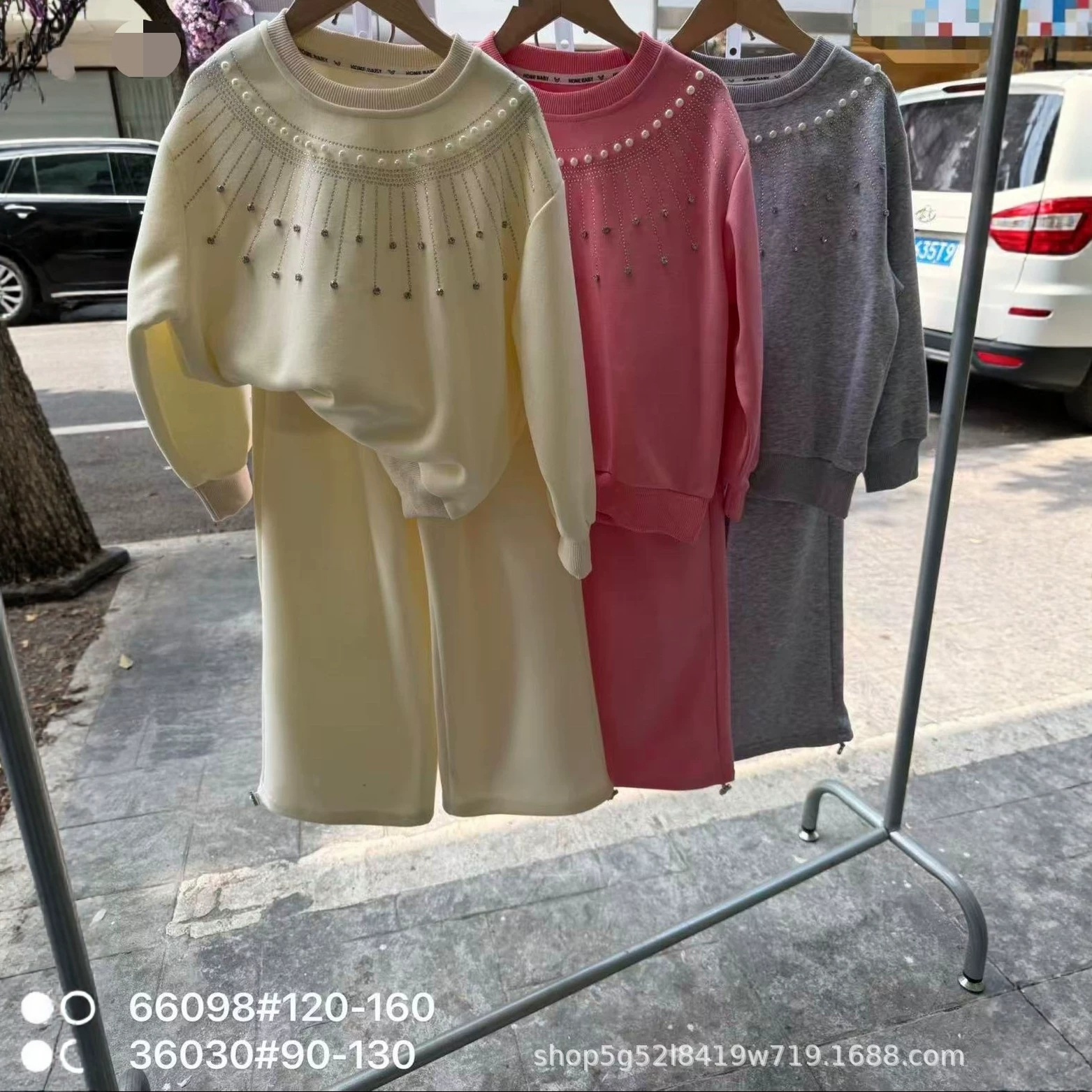 女童套装2026秋款90-160湖州织里童装洋气珍珠两件套 彤6030