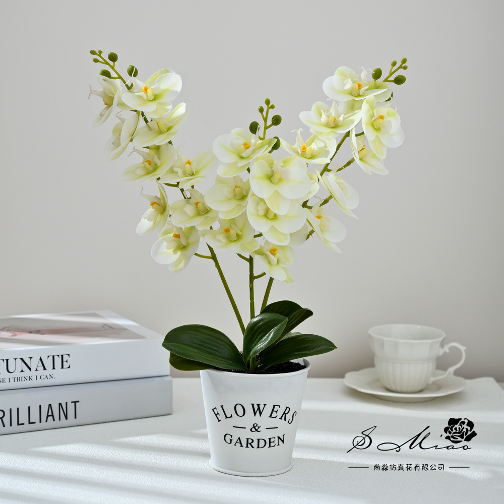 18 flores mariposa orquídea bonsai simulación de maceta creativa flores falsas decoración del hogar fotografía flores artificiales flores de boda image 9