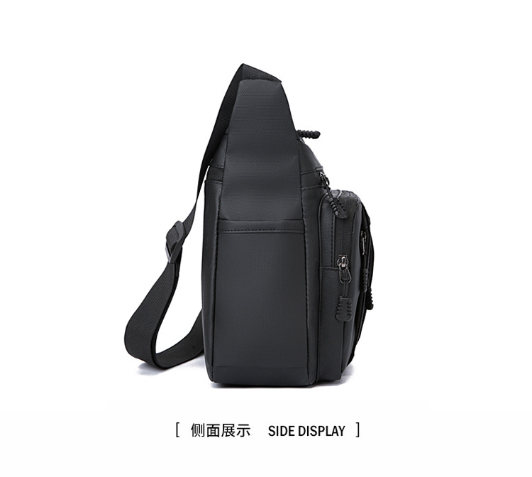 Large-capacity multi-layer men's bag with zipper, fashionable water-resistant crossbody bag, business small backpack, lightweight travel single-shoulder bag undefined