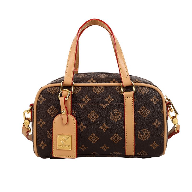 Cross-Border New Women's Bag Simple Versatile Boston Bag Monogram Crossbody Bag Large Capacity Fashion Shoulder Bag - Thumbnail 6