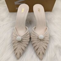 European and American haute couture 2026 spring/summer new fashionable silk pointed rhinestone high heels, hollow shallow mouth slim heel sandals