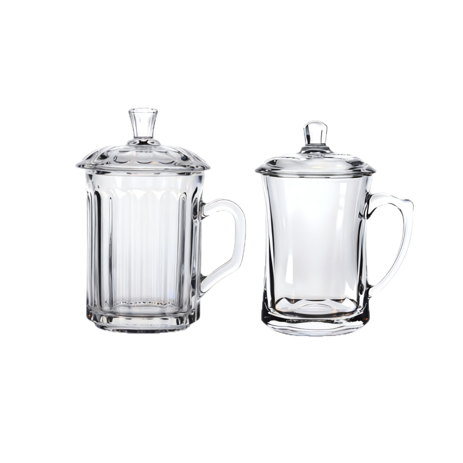 Taza de té de vidrio grueso al por mayor con taza de té cubierta con mango de taza de té de oficina doméstica con taza de agua para beber taza de té