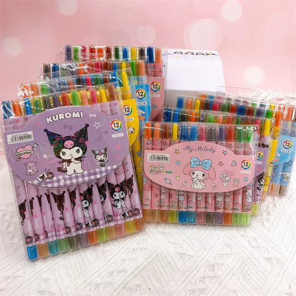 Cartoon Rotating Oil Pastels, Demon Slayer Graffiti Crayons, Non-Staining Student DIY Coloring Pens, Long Style
