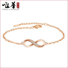 韩版爆款流行时尚简约无穷8字手链女士创意镶嵌锆石手链饰品轻奢