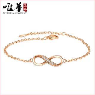 韩版爆款流行时尚简约无穷8字手链女士创意镶嵌锆石手链饰品轻奢