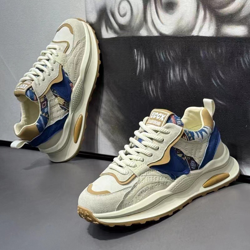 Zapatos de hombre estilo coreano de caña baja, deportivos, con bloques de color, de lujo ligero, informales, a la moda, versátiles, nueva colección primavera 2026