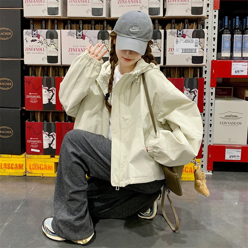 超好看米色短外套女小个子2025春季新款时尚洋气冲锋衣韩系上衣新|undefined