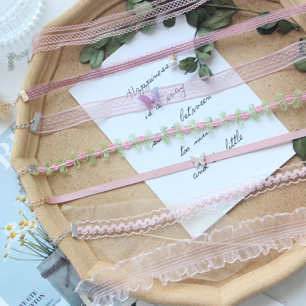 1 Piece Quantity IG Style Basic Sweet Flower Butterfly Alloy Mixed Materials Choker Wholesale
