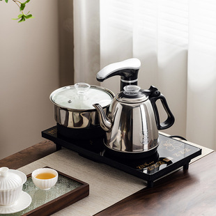 Full-automatic water supply electric kettle intelligent tea making set tea table embedded electromagnetic tea stove integrated suit