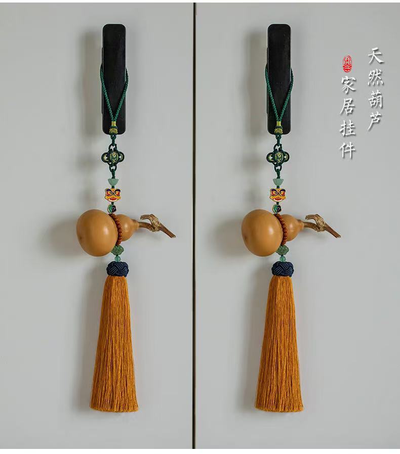 Original natural gourd pendant home interior decoration yellow tassel car rearview mirror car pendant gift