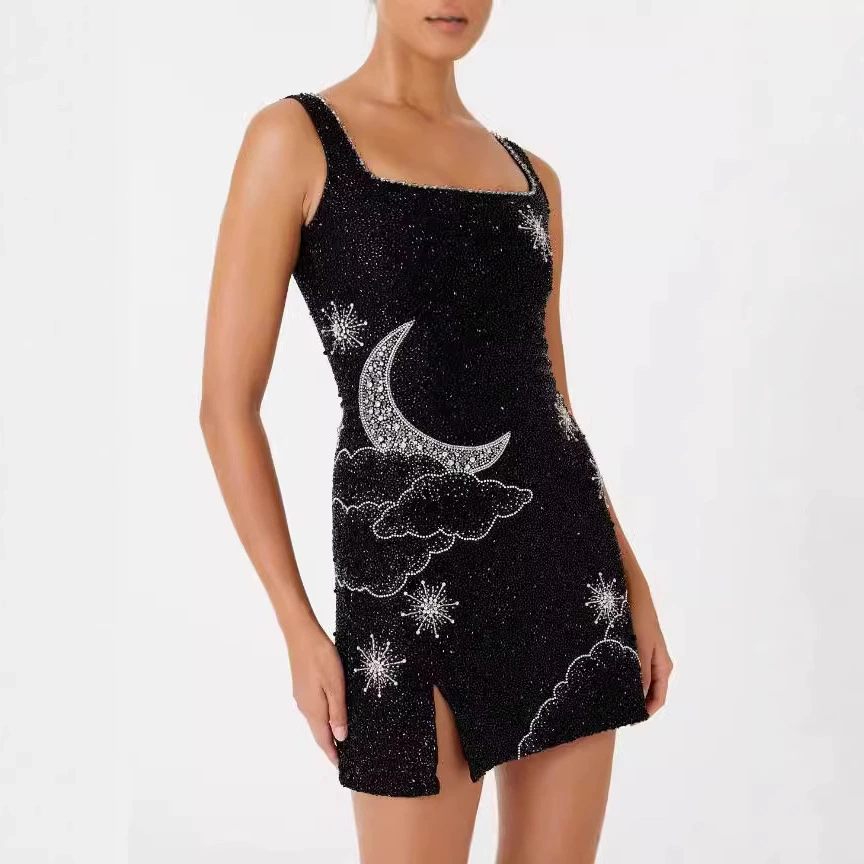 2024 новые трансграничные подтяжки типа 3d печатные городские повседневные европейские и американские женские пляжные платья средней талии длинное платье