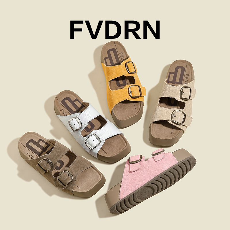 Internet Celebrous Sandals and Slippers Women's Toast 4.5cm Platform Bucken Slippers 2025 New Sandals