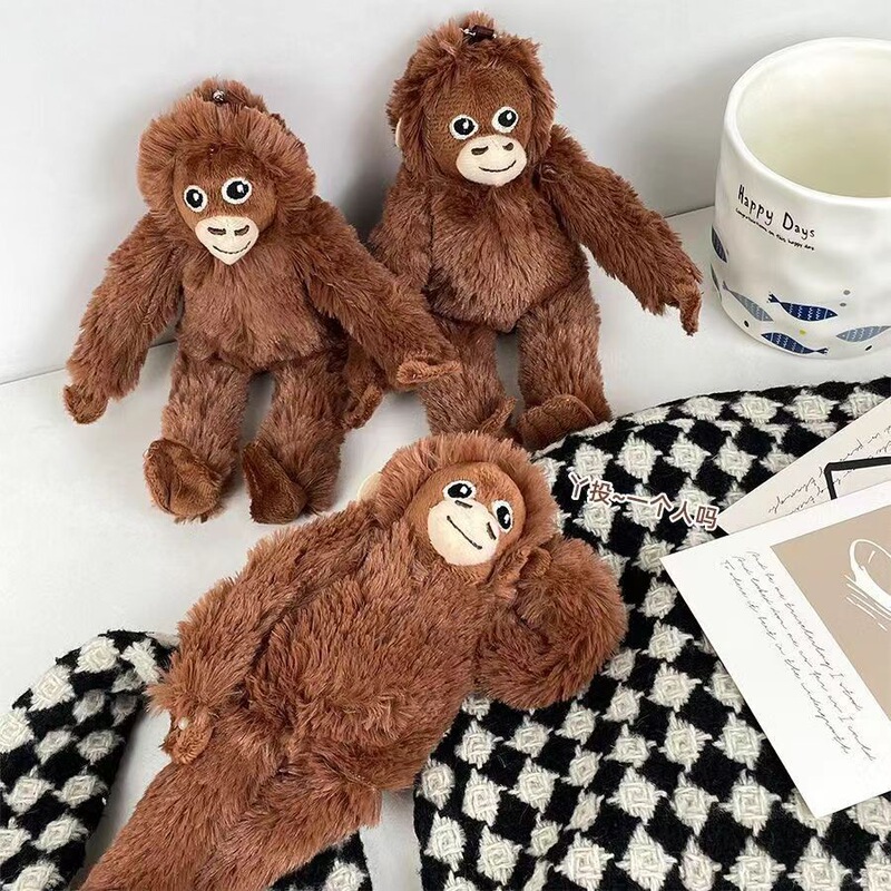 Long-Legged Orangutan Doll, Cute Orangutan Plush Toy, Little Monkey Bag Pendant, Gorilla Rag Doll