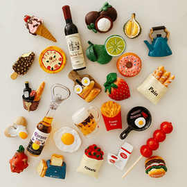 立体冰箱贴北欧磁性创意留言磁贴纸磁力装饰贴抖音吸铁石