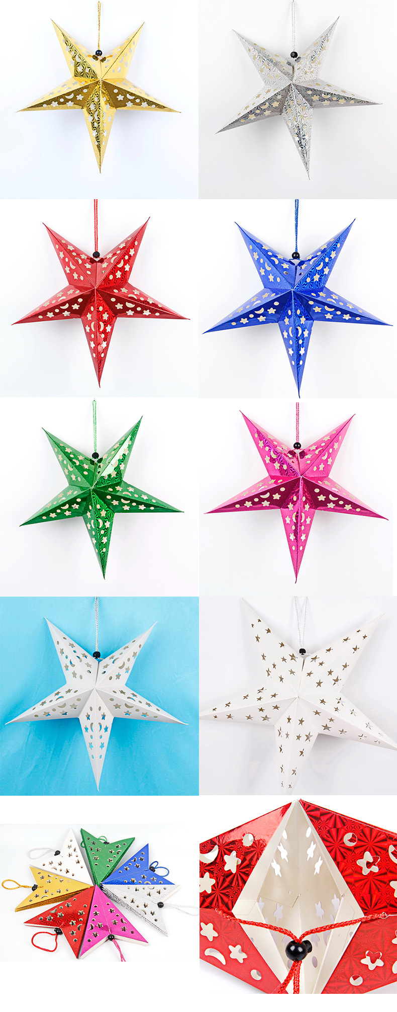 Christmas Star Paper Party Decorative Props display picture 1