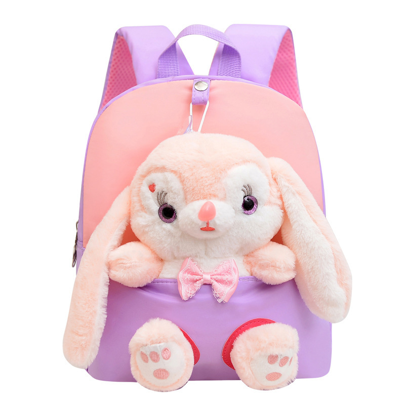 Otoño y invierno bolsas escolares de peluche para jardín de infantes bolsas de dibujos animados regalo para niños muñecas colgantes de hombro mochila de estudiantes niñas