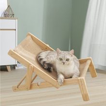 厂家生产木制猫咪剑麻椅子猫咪磨爪蹭毛猫窝可折叠耐磨