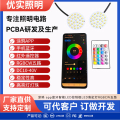 LED控制板涂鸦app蓝牙智能LED控制板LED鱼缸灯RGBCW 光源板遥控器