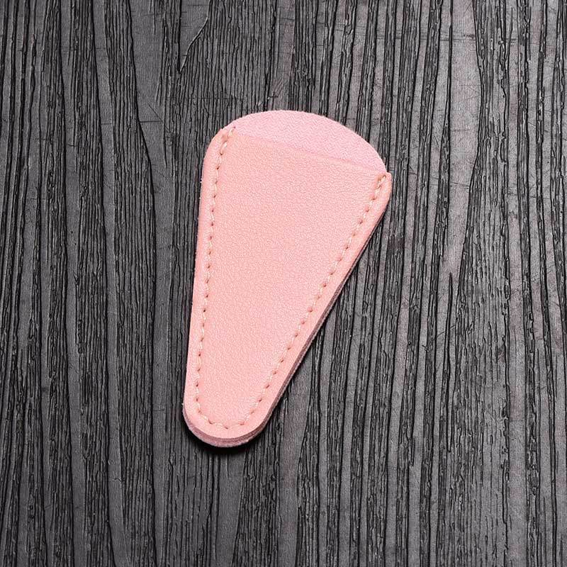 Gran escala de stock de cuero grueso pequeño cubierta de tijeras nariz cejas de corte de hilo cabeza de belleza tijeras cubierta de almacenamiento de costura