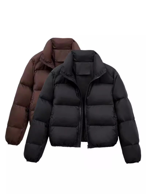 New Solid Color Short Ken Bean Style Women's Autumn and Winter Coat Fashionable Thickened Warm Zipper Bread Coat Cotton Coat New Solid Color Short Ken Bean Style Women's Autumn and Winter Coat Fashionable Thickened Warm Zipper Bread Coat Cotton Coat