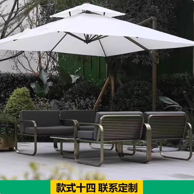 Sofá de aluminio al aire libre Villa paisaje diseñador de muebles asientos al aire libre balcón hotel ventas image 19
