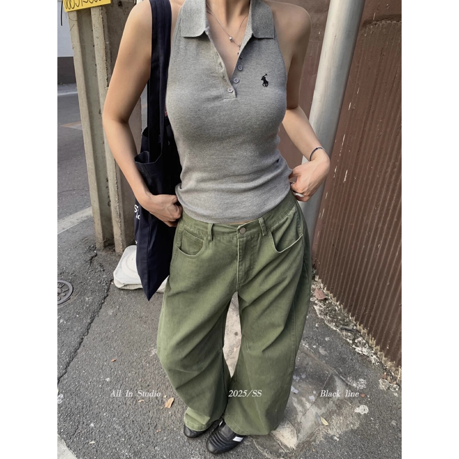Spring retro knitted base fashionable tank top sleevless