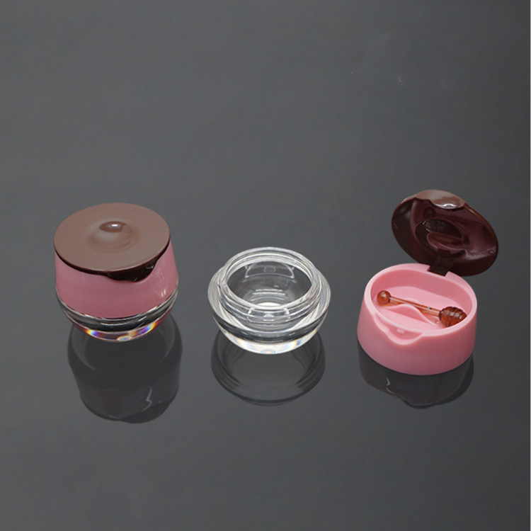 6ml迷你双层膏霜瓶带迷你挖勺透明底 睡眠唇膜塑料面霜瓶妆品包材