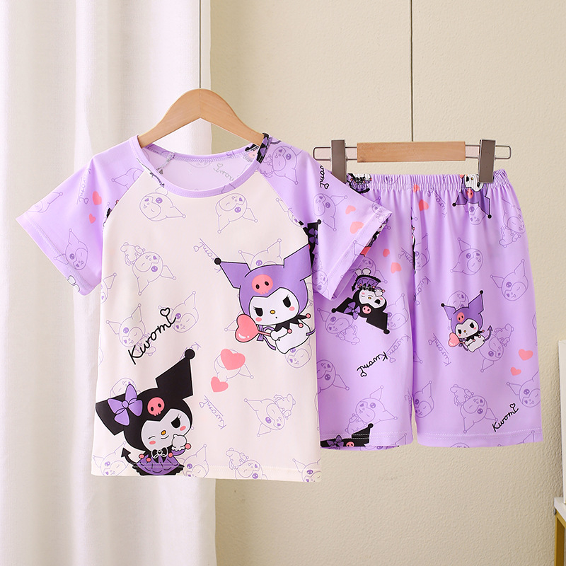 New summer children's pajamas boys and girls short-sleeved shorts air conditioning clothes two-piece set boys and girls homewear fashion