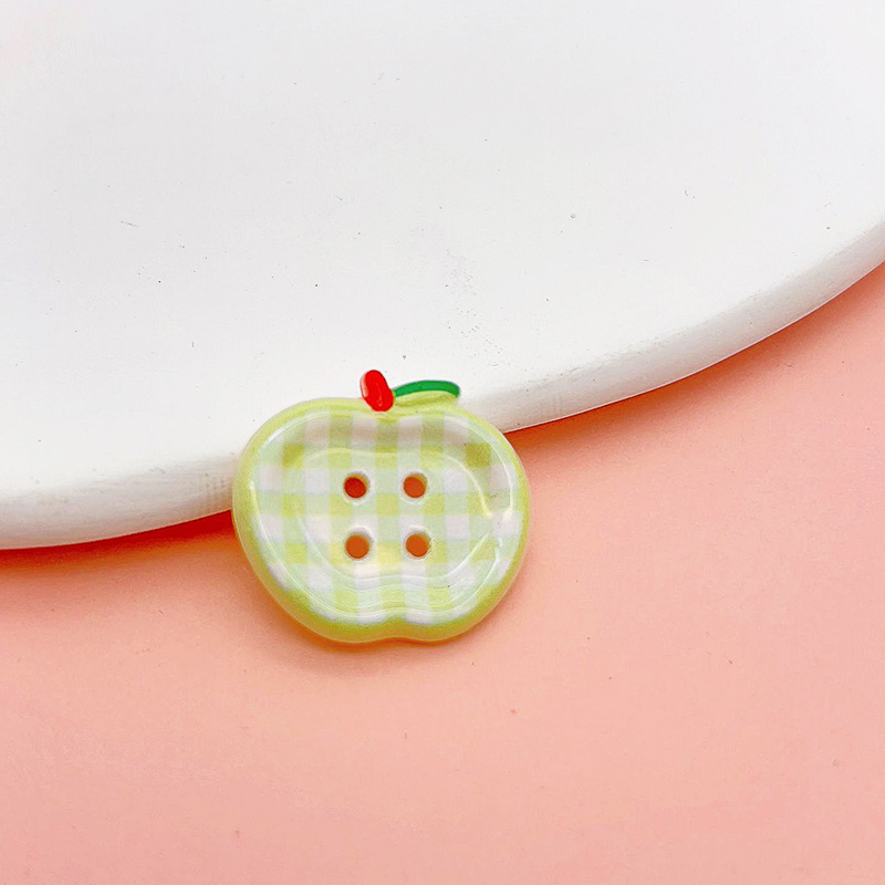 かわいい子供服カーディガンアップルプリントボタン diy ジュエリー携帯電話チェーンアクセサリーカラフルなアップル 4 目装飾バックル|undefined