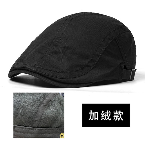 English-style pure cotton beret hat retro men solid color duckbill forward hat Korean version women painter hat autumn and winter wholesale
