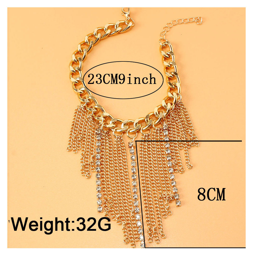 Fashion Diamond-studded Tassel Alloy Anklet Wholesale display picture 1