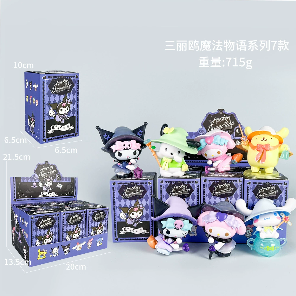 Sanrio Слепой предсказания партии Kuromi Melati Wolberry Killer Anime Doll Model Play Tide Play