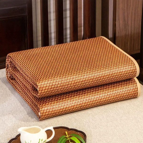 Cooling Mat and Rattan Mat Three-Piece Set 1.5m 1.8m Bed Thickened Single Cooling Mat Foldable Ice Silk Mat 0.45m
