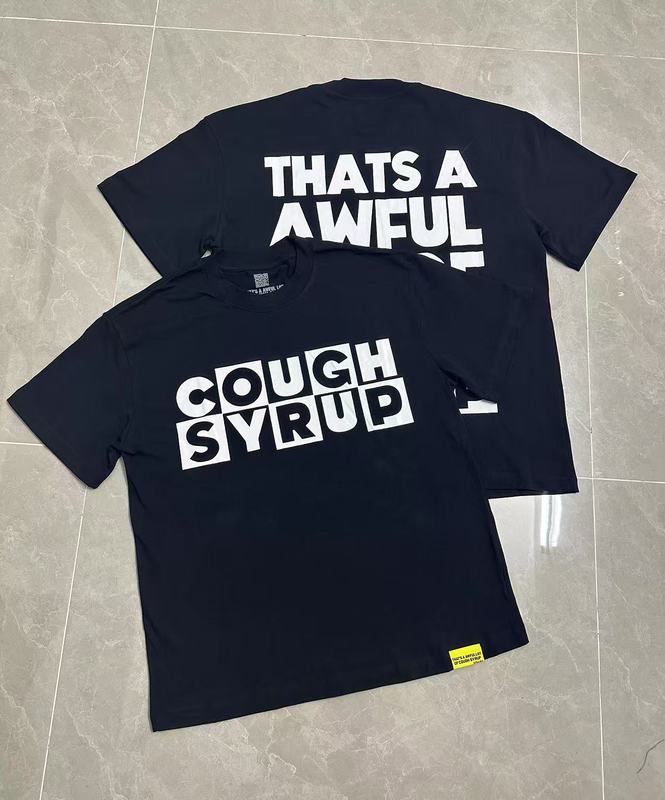 跨境批发潮牌THAT'S A AWFUL LOT OF COUGH SYRUP宽松男女短袖t恤|undefined