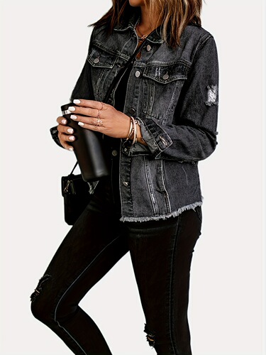 European and American denim jackets cross border street