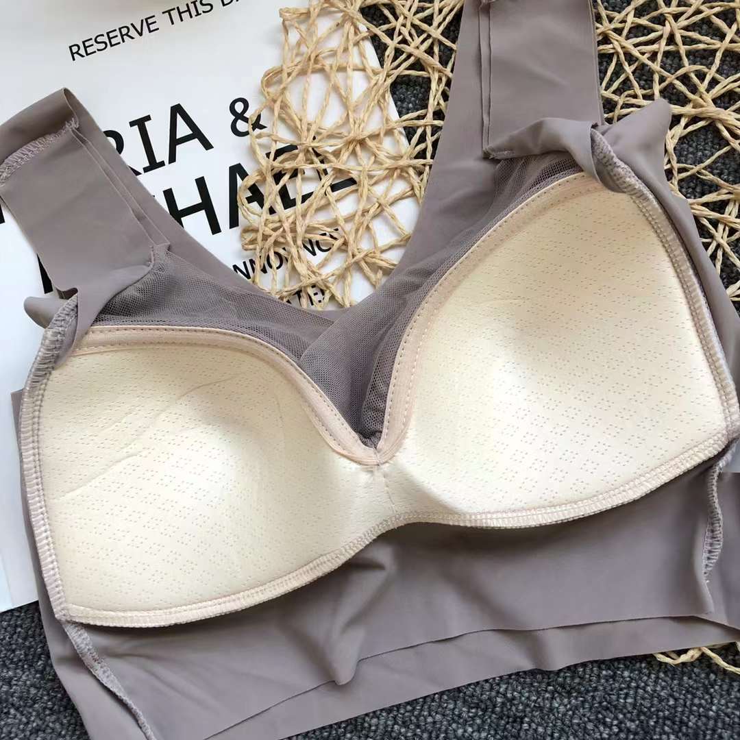 Nueva seda de hielo alta calidad belleza espalda chaleco las mujeres inalámbrico yoga sujetador ropa interior deportiva al por mayor
