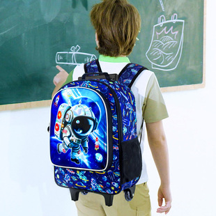 Foreign Trade Factory Kidsren's Backpack in Stock 2025 Student School Bag Three-Piece Set Multi-Functional School Bag Boy Student Bag