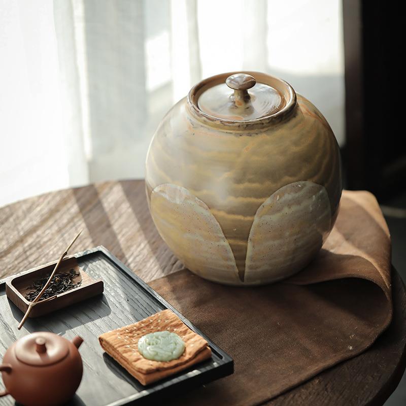 Tarro grande del almacenamiento del estilo japonés, Tarro blanco a prueba de humedad retro chino de Pu'er del té