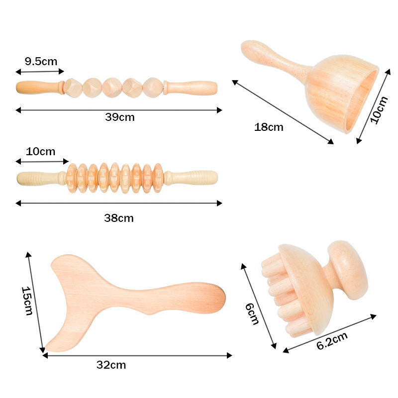 Herramientas de masaje de madera, herramientas de masaje de madera, drenaje de meridianos, barras de estiramiento, barras de estiramiento de tendones