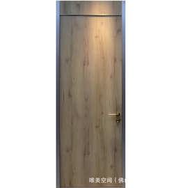 新中式复古仿原木纹色门厚铝合金双包窄边框门室内房间门铝蜂窝门
