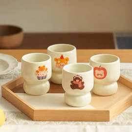 【国合陶瓷】ins哑光水杯卡通可爱小熊家用咖啡厅网红外贸韩国瓷