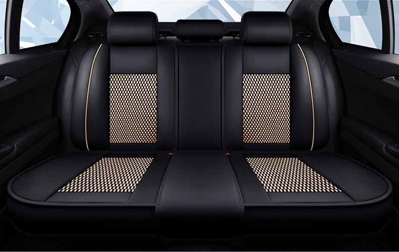 New cross-border Nappa leather and ice silk full-cover car seat cushion and seat cover, suitable for all seasons, comfortable and breathable, wholesale for foreign trade