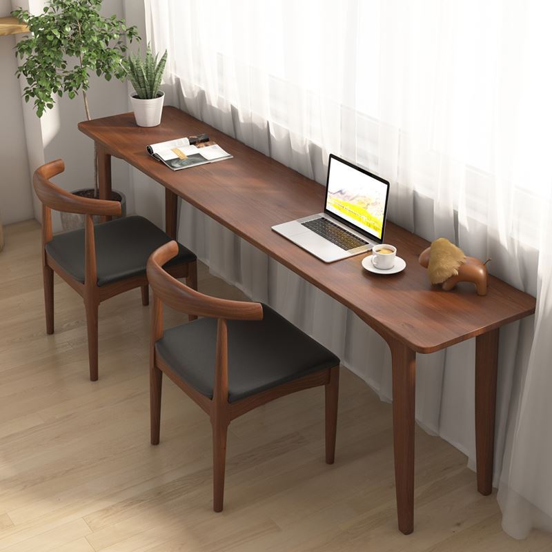 Simple solid wood desk narrow long table bedroom window side tables…