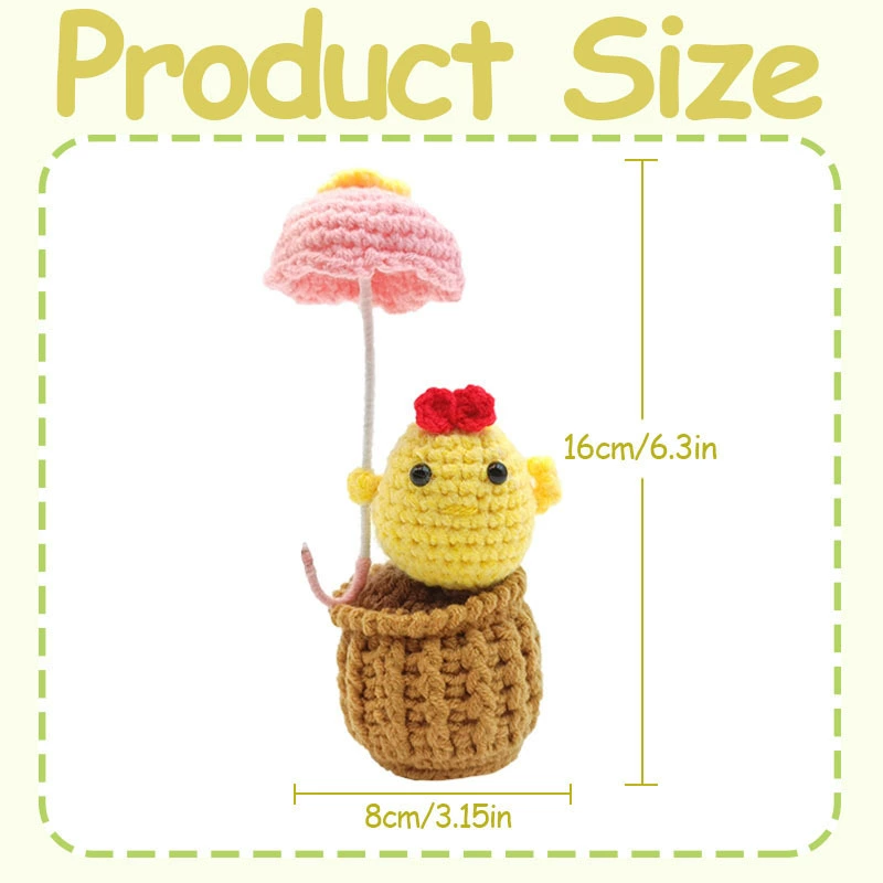 [跨境爆款 Handmade Knit Cute Chick Frog 手工编织可爱小鸡青蛙]