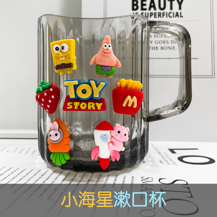 Taza de enjuague bucal creativa Luz de lujo lindo cepillo de dientes taza Cubo de dientes dibujos animados baño infantil taza de lavado taza de diente de estudiante engrosada