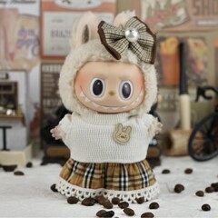 Labubu17cmハートマカロンブラインドボックス布布服人形ストラップ子供服布布着せ替え服