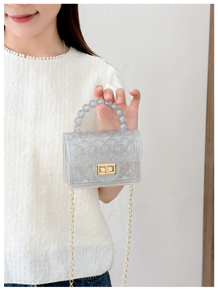 157g Weight Polyester Lining Material Flip Cover Closure Type Single Shoulder Strap Strap Type Jelly Bag Bags Type Casual, Holiday Occasion PVC Material Solid Color Pattern All Seasons Season Women's Gender Basic, Classic Style Style Square Shape Small Size Women's Small PVC Solid Color Basic Classic Style Square Flip Cover Jelly Bag 30